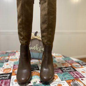 Clarks riding boots Size 7 Brown Taupe Leather